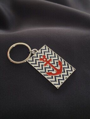 Disney Cruise Line Anchor Chevron Keychain Nautical Cruise Souvenir